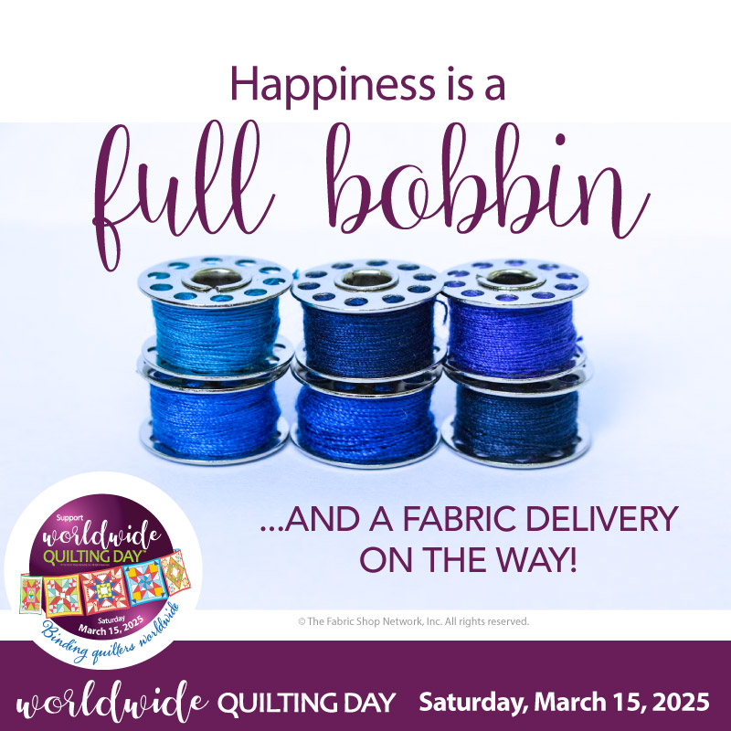 happiness is a full bobbin...and a fabric delivery on the way!